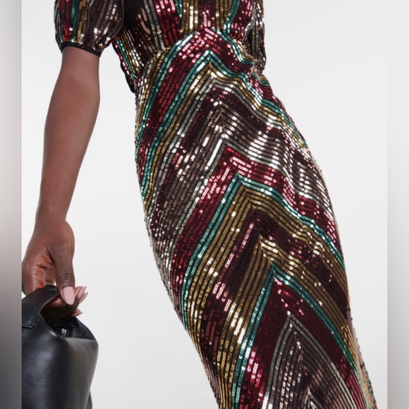 RIXO NEW Daisy Sequin Midi Dress Size US 12 - Picture 7 of 16